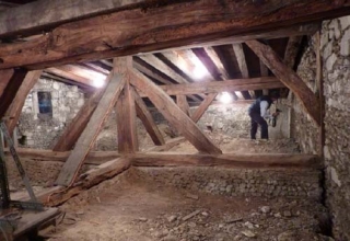 rafters in the Lady Chapel roof space