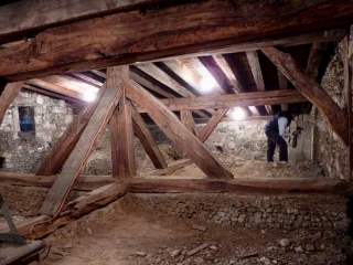 restorers at work in the Lady Chapel roof space