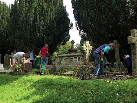 cemetery work party