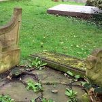 the broken Seat of Remembrance as seen in 2015