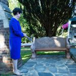 Sarah Foot admiring the seat